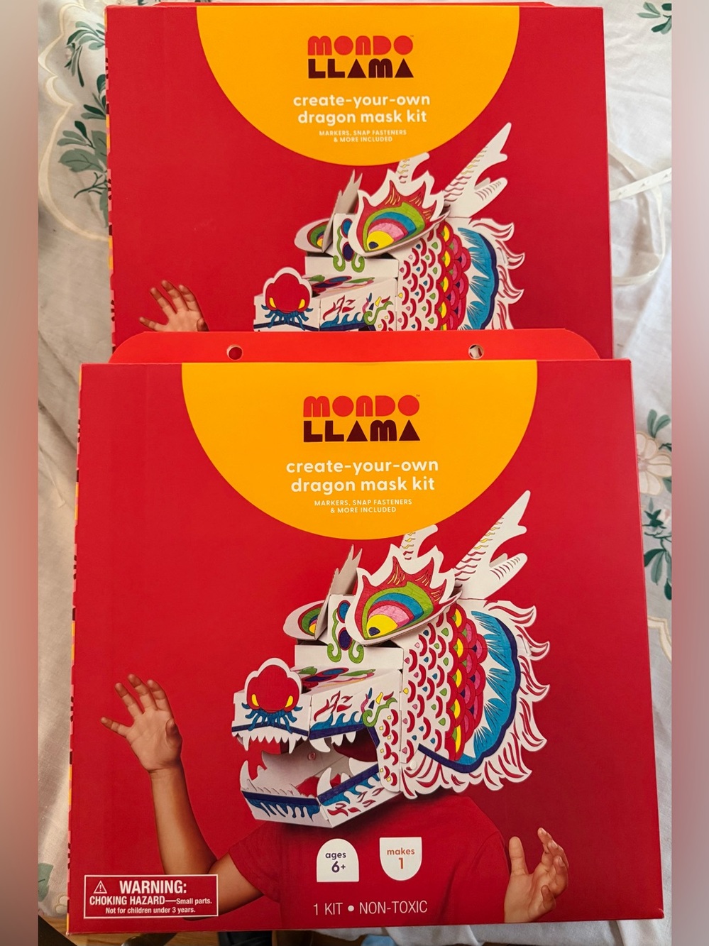 2X Mondo Llama Lunar New Year Create-Your Own Dragon Mask Craft Kit Sealed
